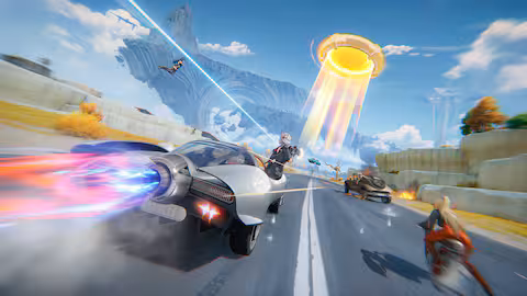 Fate Trigger epic mecha battle scene with advanced Strikers in action, launching Q1 2026